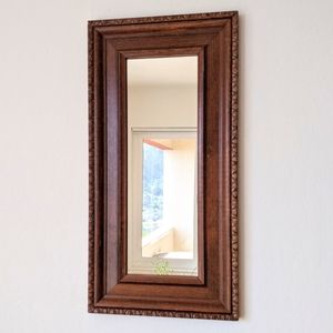 Vintage carved wood mirror vertical or horizontal